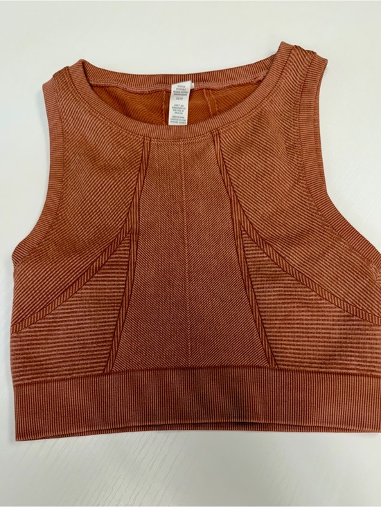 aerie Tops - aerie Rust Ribbed Seam Crop Tank